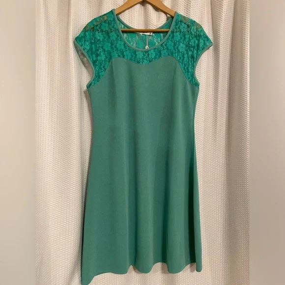 Green Lace whimsical feminine comfort Dress Size 1XL NWT - Picture 7 of 8
